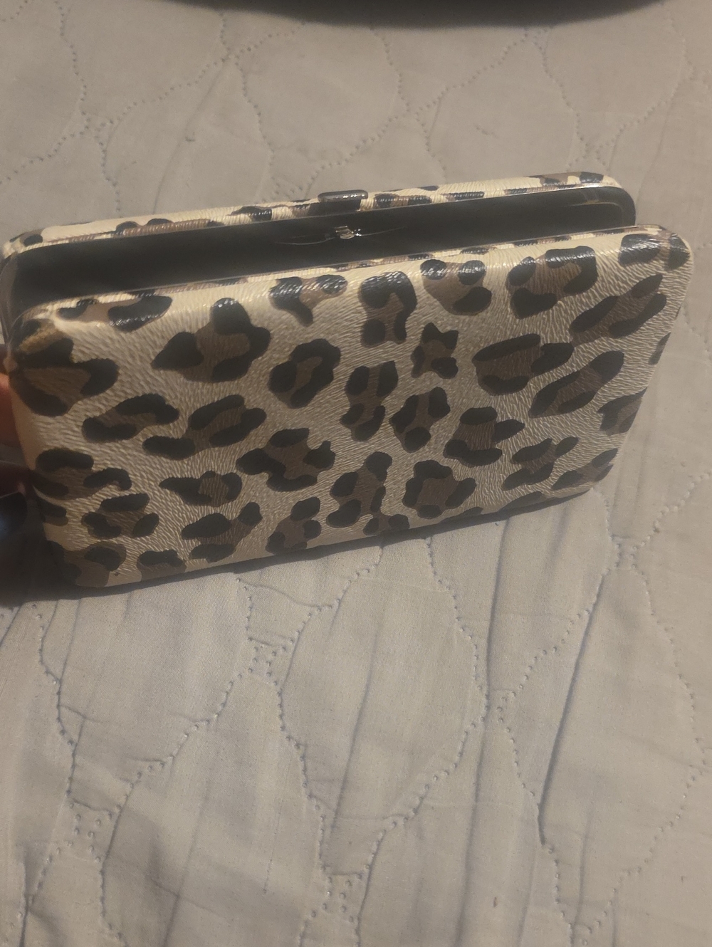Leopard Print Clutch Wallet in Neutral Tones